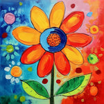 Single giant flower cross stitch kit for beginners