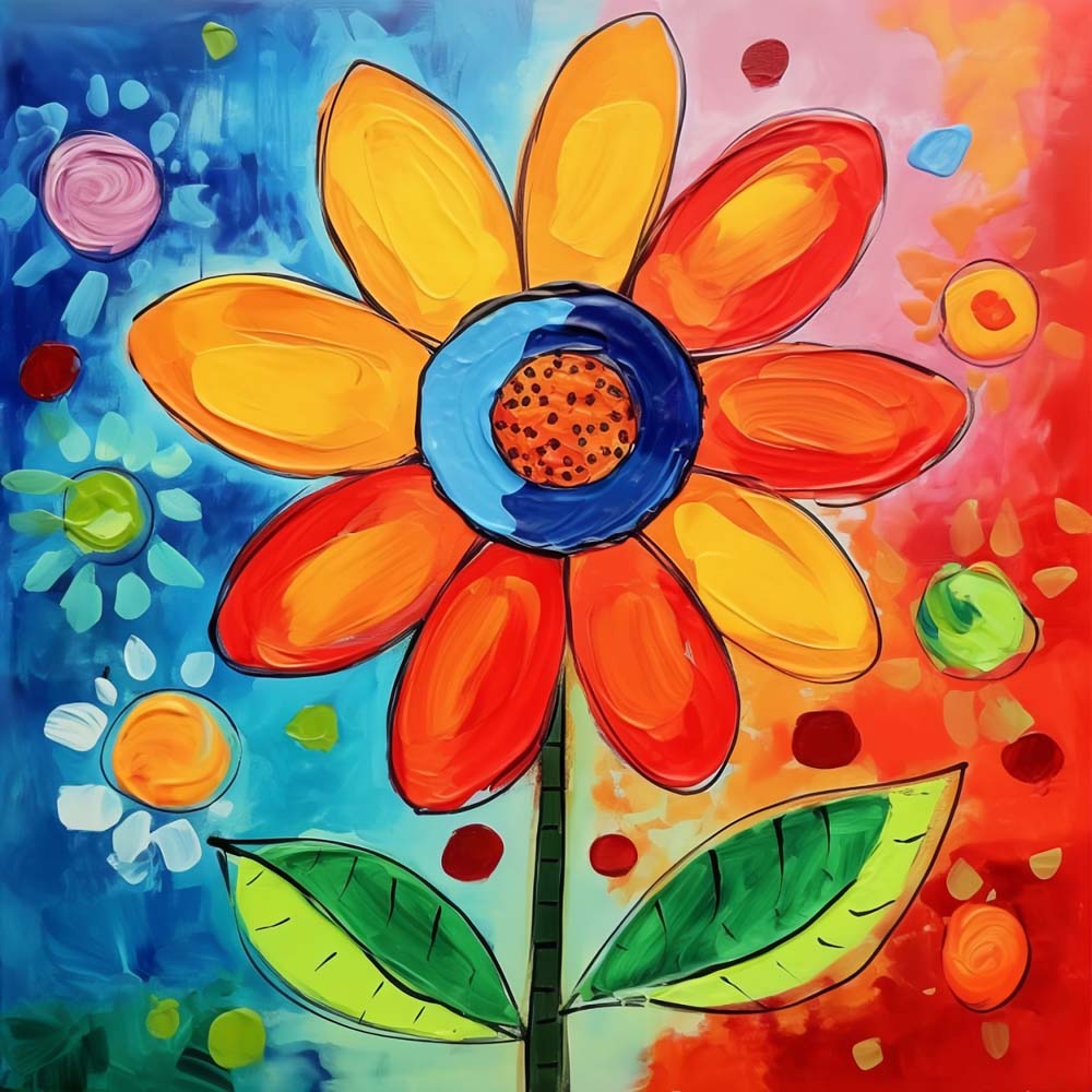 Single giant flower cross stitch kit for beginners