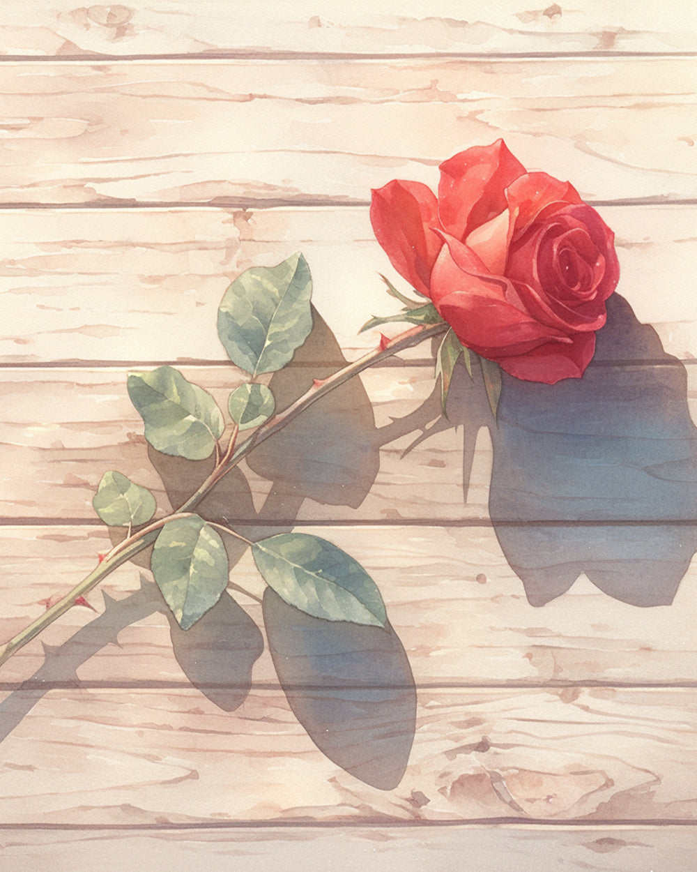 Single red rose cross stitch kit for beginners