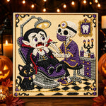 Skeleton dentist treating vampire pearl diamond painting kit for beginners