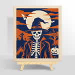 Skeleton gentleman in graveyard punch needle kit for beginners