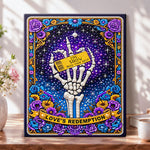 Skeleton hand tribute pearl diamond painting kit for beginners