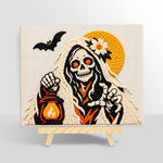 Skeleton spirit holding lantern punch needle kit for beginners