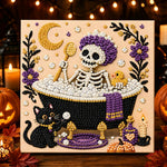 Skeleton taking bath pearl diamond painting kit for beginners
