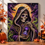 Skeleton with hourglass pearl diamond painting kit for beginners