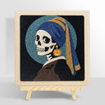 Skeleton with pumpkin earring punch needle kit for beginners