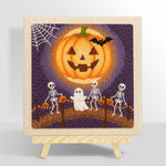 Skeletons trick or treat parade punch needle kit for beginners