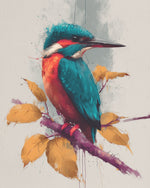 Sketch style kingfisher cross stitch kit for beginners