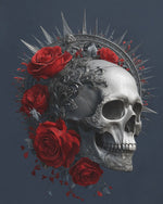 Skull and red roses cross stitch kit for beginners