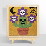 Skull flower cactus punch needle kit for beginners