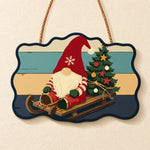 Sledding gnome joy paint by numbers door hanger finished design