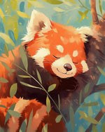 Sleeping red panda cross stitch kit for beginners