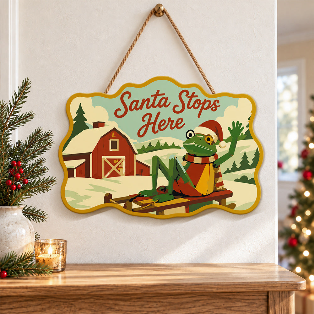 Sleigh farm wave paint by numbers door hanger as indoor wall decor