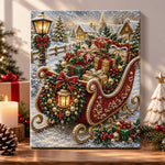 Sleigh loaded with christmas presents pearl diamond painting kit for beginners