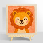 Smiling baby lion punch needle kit for beginners