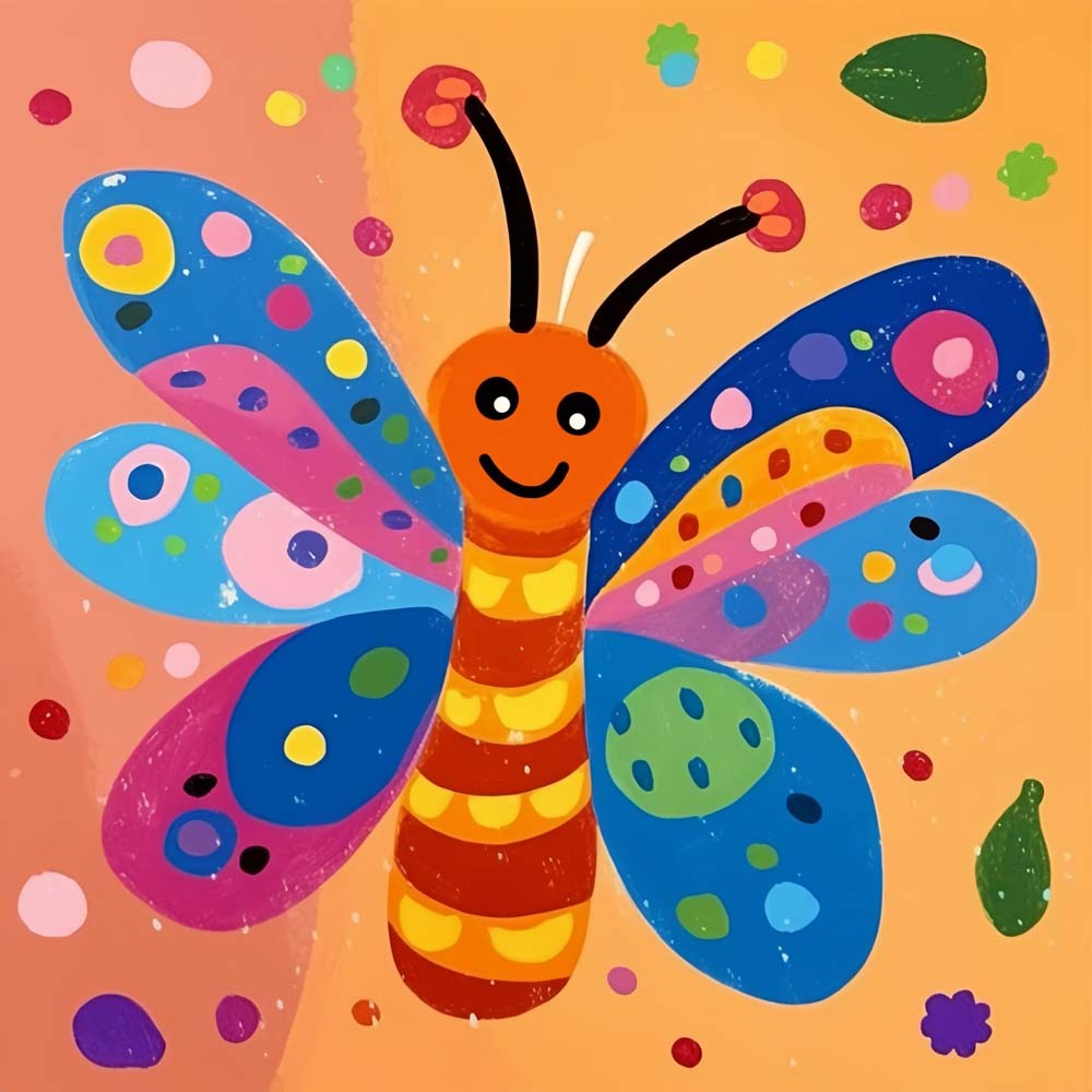 Smiling cartoon butterfly cross stitch kit for beginners