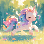 Smiling floral unicorn cross stitch kit for beginners