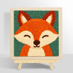 Smiling fox portrait punch needle kit for beginners