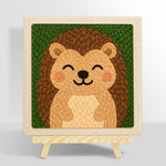 Smiling hedgehog punch needle kit for beginners