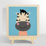 Smiling zebra head punch needle kit for beginners