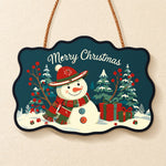 Snowman christmas scene paint by numbers door hanger finished design
