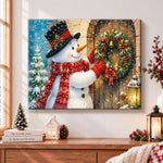 Snowman hanging wreath pearl diamond painting kit for beginners