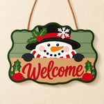 Snowman with top hat paint by numbers door hanger finished design