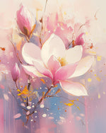 Soft magnolia blossoms cross stitch kit for beginners