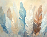 Soft neutral feather art cross stitch kit for beginners