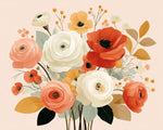 Soft neutral spring bouquet cross stitch kit for beginners