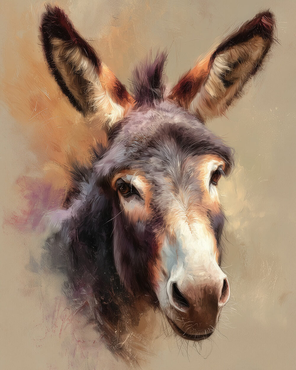 Soft painted donkey cross stitch kit for beginners