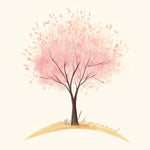 Soft pink blossom tree cross stitch kit for beginners