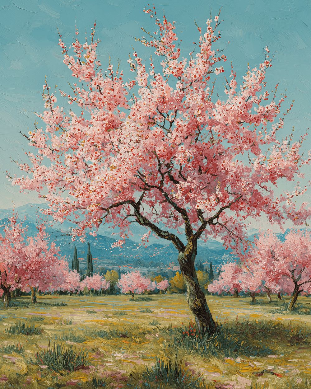 Soft spring cherry blossoms cross stitch kit for beginners