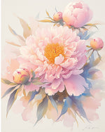Soft watercolor peony cross stitch kit for beginners
