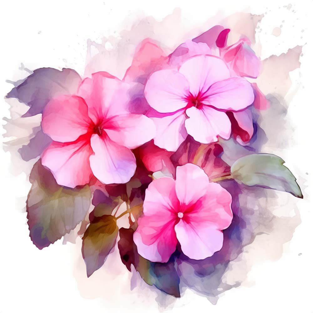 Soft watercolor pink floral bouquet cross stitch kit for beginners