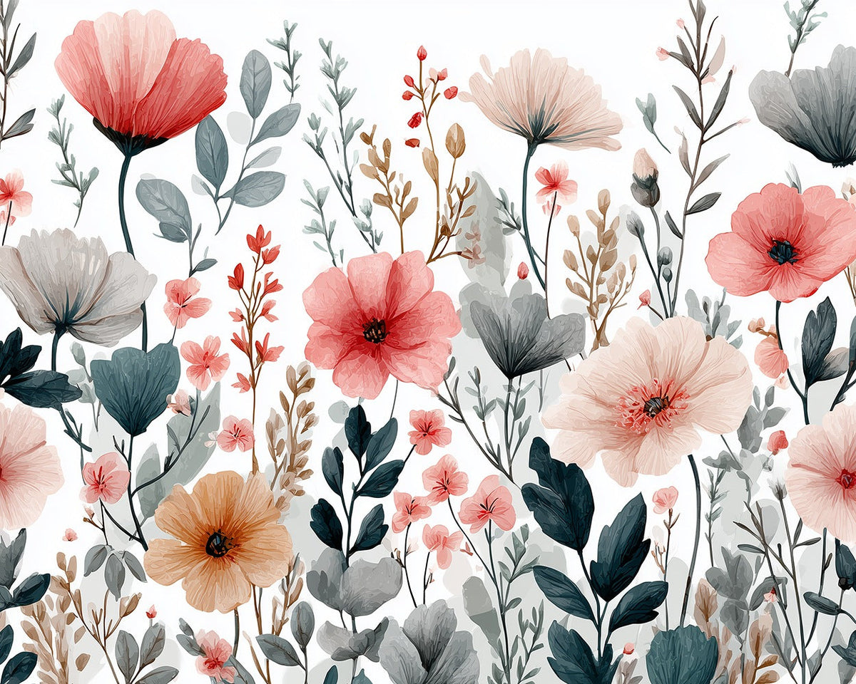 Soft wildflower pattern cross stitch kit for beginners