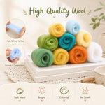 Soft colorful wool roving for needle felting and wool painting