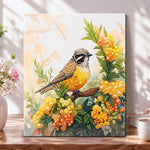 Songbird on blossom branch pearl diamond painting kit for beginners