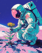 Space bloom discovery cross stitch kit for beginners