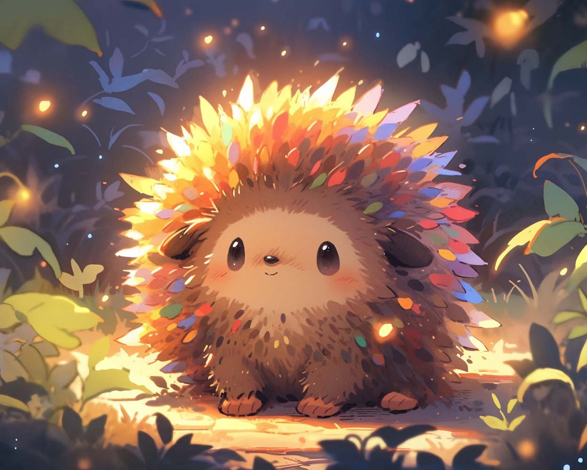 Sparkling autumn hedgehog cross stitch kit for beginners