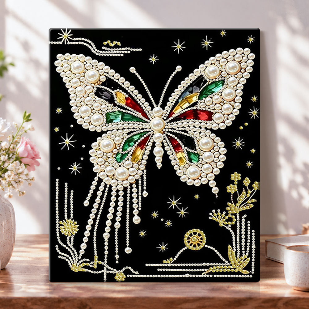 Sparkling pearl butterfly pearl diamond painting kit for beginners