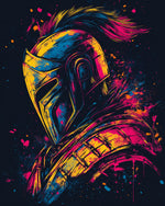 Spartan helmet graffiti cross stitch kit for beginners