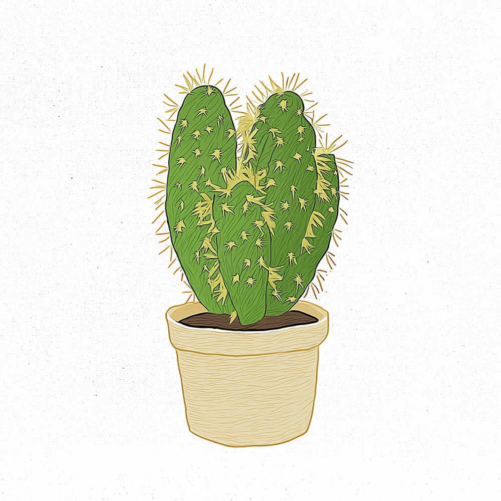 Spiky potted cactus cross stitch kit for beginners