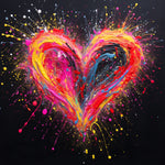 Splash paint colorful heart cross stitch kit for beginners