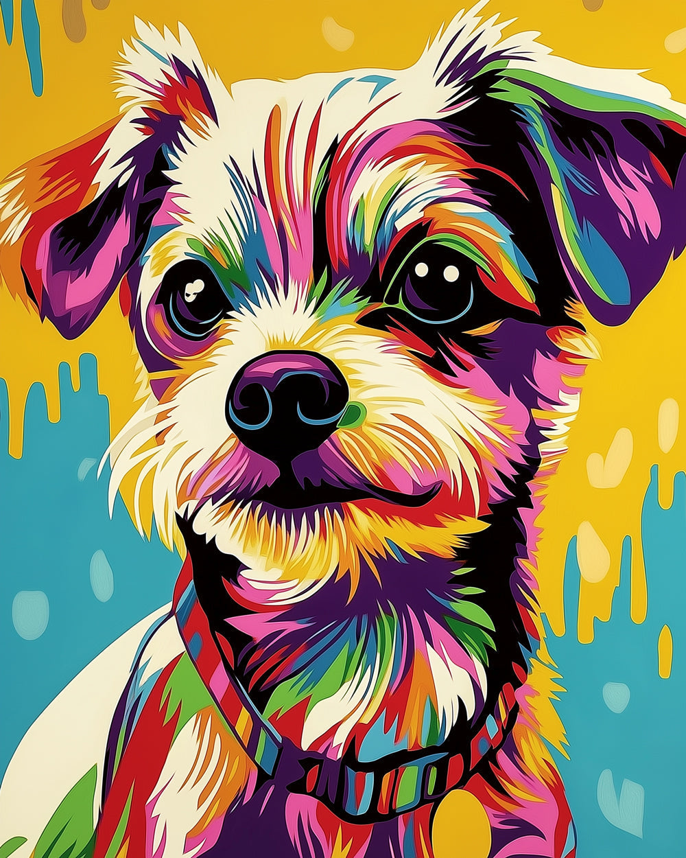 Splash pop terrier cross stitch kit for beginners