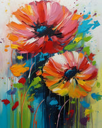Splash poppy art paint by numbers kit for beginners