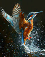 Splashing kingfisher cross stitch kit for beginners