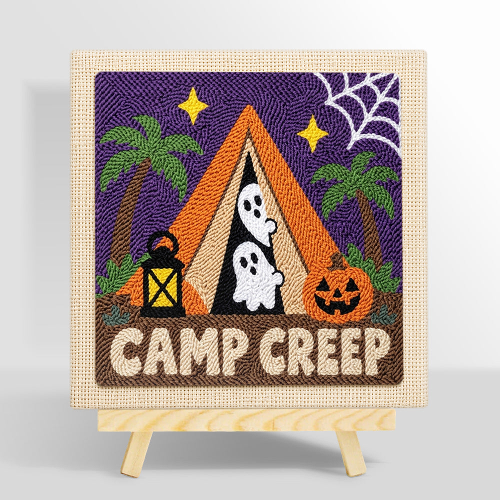 Spooky camp creep punch needle kit for beginners