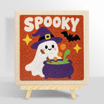 Spooky ghost with cauldron punch needle kit for beginners