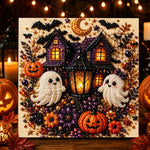 Spooky halloween haunted house pearl diamond painting kit for beginners